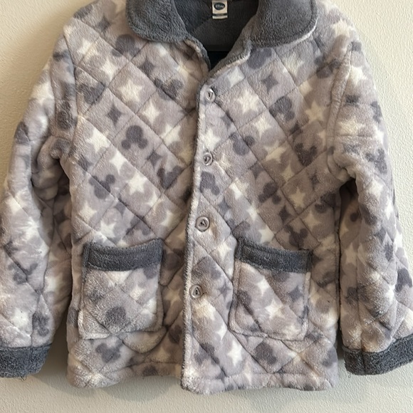 Disney Youth Size: 10(140/70) Quilted Fleece 4 Button Gray/White EUC Jacket. - Picture 3 of 10